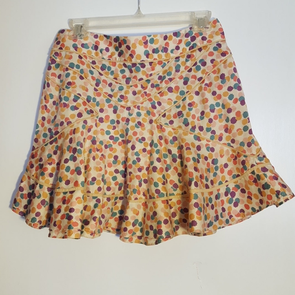 Marc Jacobs colorful flare hem skirt with piping
